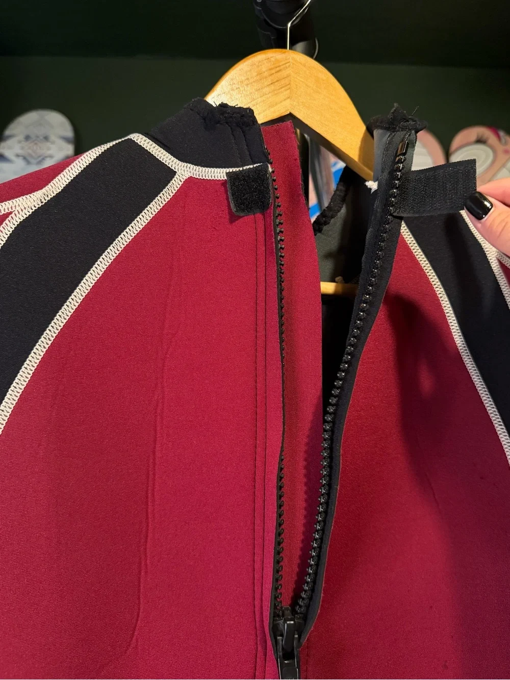 Yamaha WaveRunner Wetsuit Shorty 2mm Burgundy & Black VTG Neoprene Jet Ski